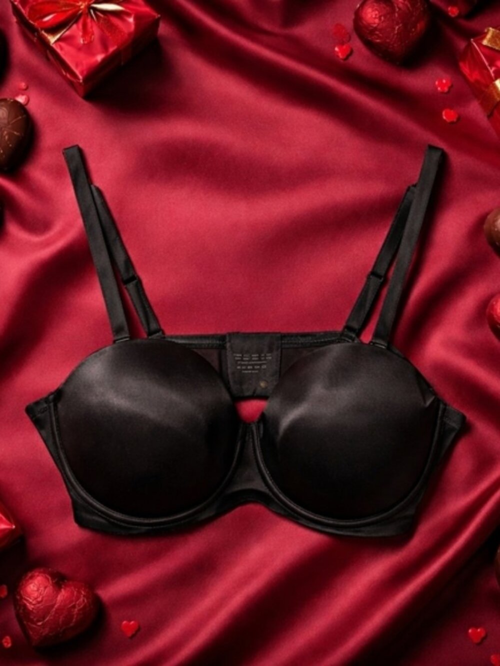 Deyllo NWT Size 44DD/E Black Underwire Bra W/Removable & Adjustable Straps